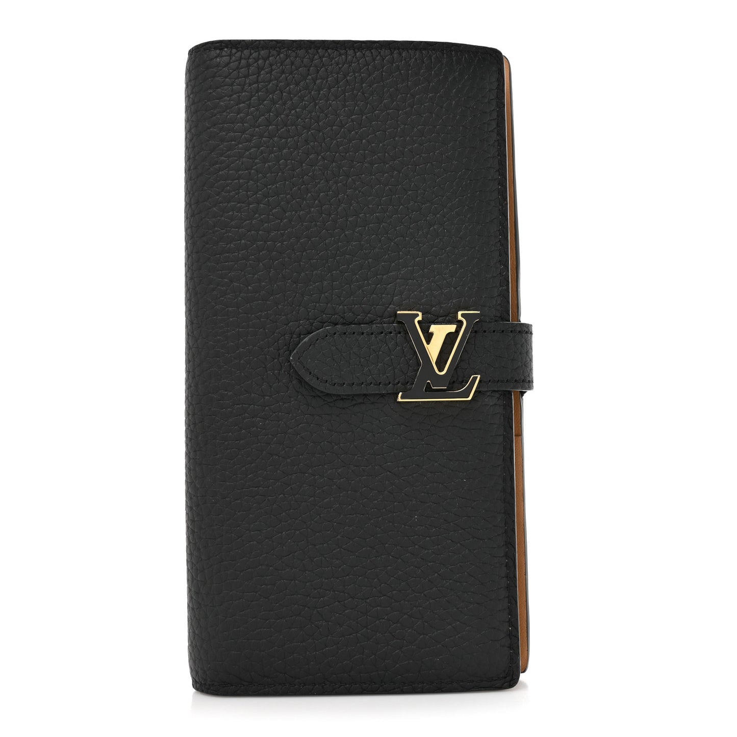 Taurillon LV Vertical Capucines Wallet Black Arizona