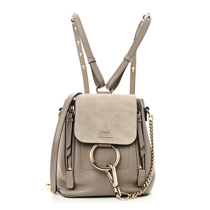 Chloe Suede Calfskin Mini Faye Backpack Motty Grey 1 of 10