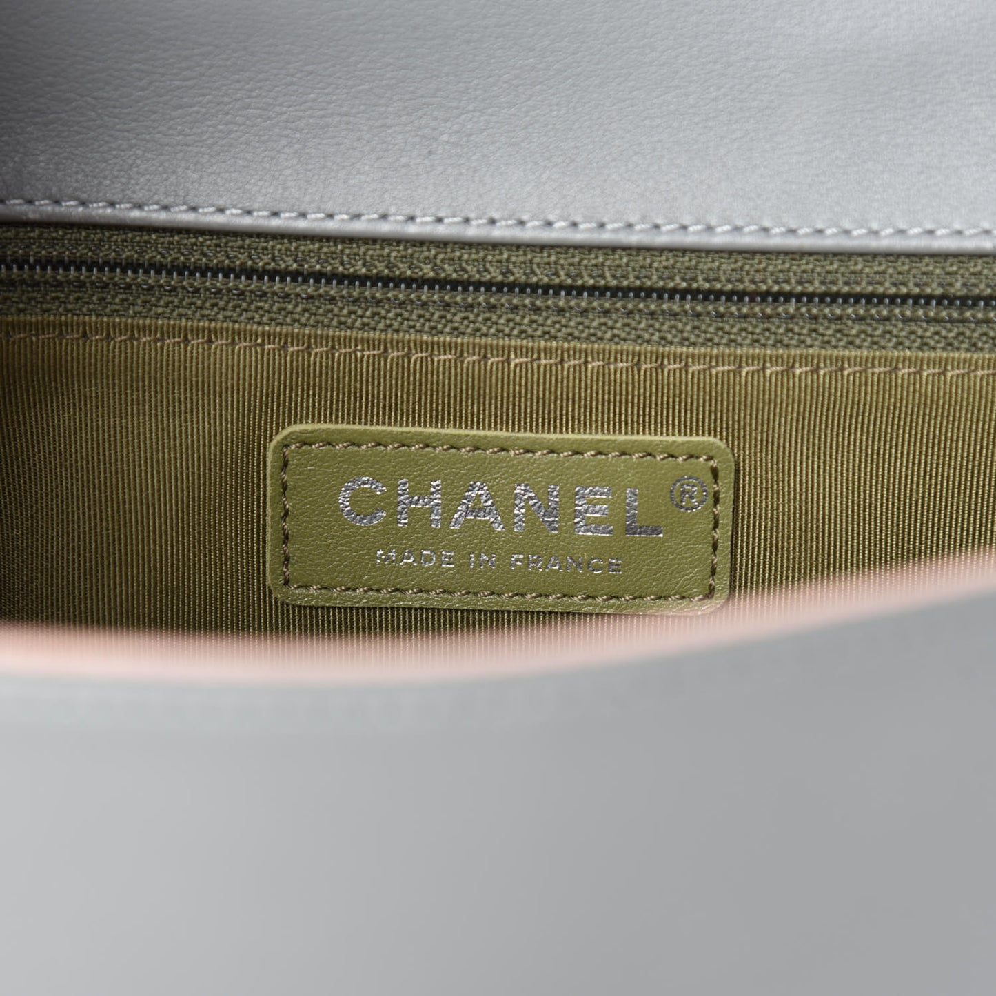 Calfskin Quilted New Medium Boy Flap Grey