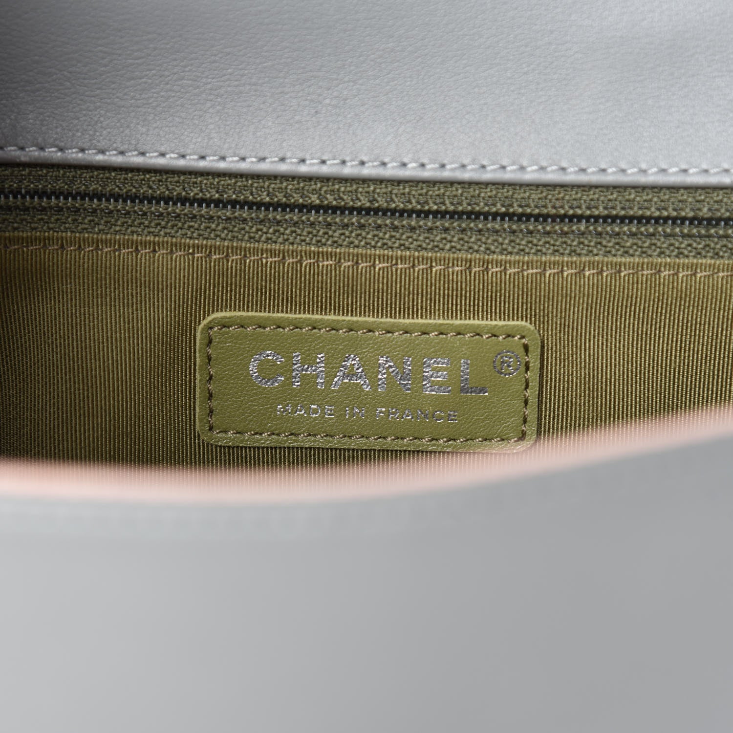 Chanel Calfskin Quilted New Medium Boy Flap Grey 8 of 10