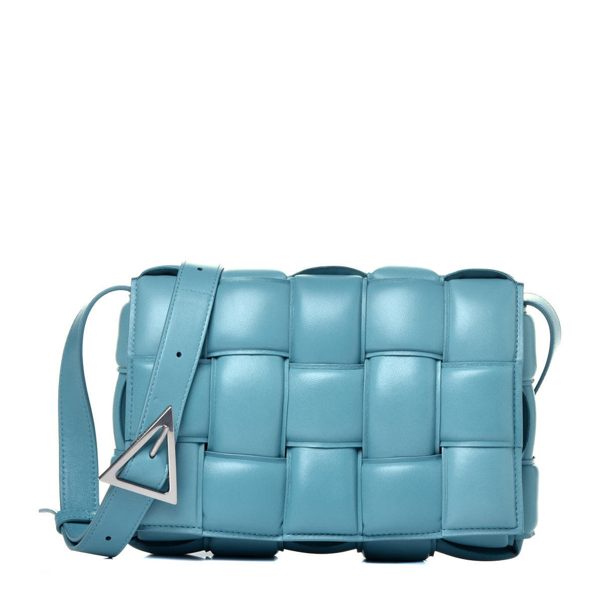 Nappa Maxi Intreccio Padded Cassette Crossbody Bag Linoleum