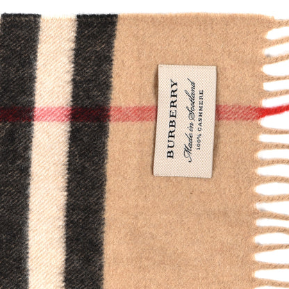 Burberry Cashmere Giant Check Fringe Scarf Camel 5 of 5