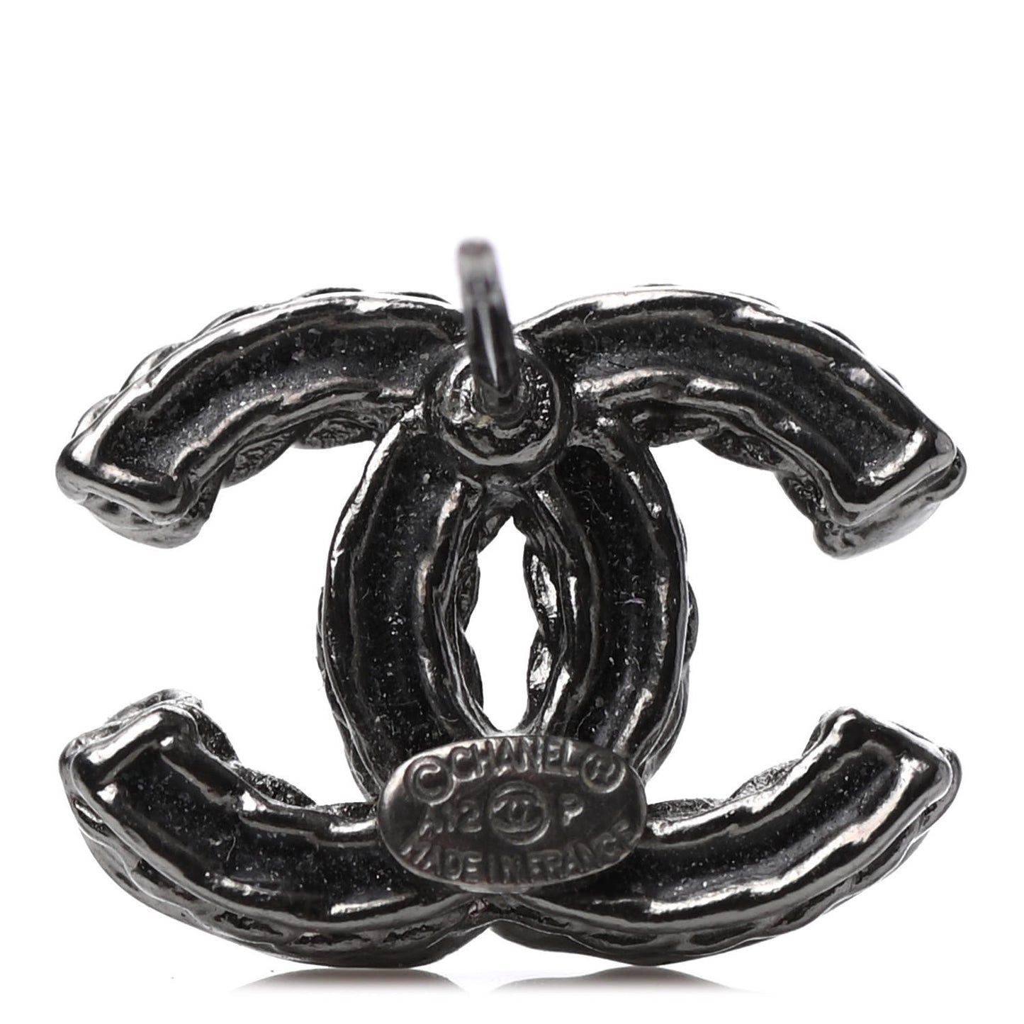 Ruthenium Crystal CC Earrings Silver Black