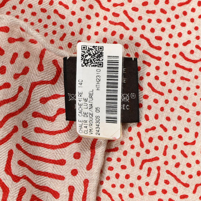 Hermes Silk Cashmere Clair De Lune Shawl 140 Rouge Naturel 5 of 5