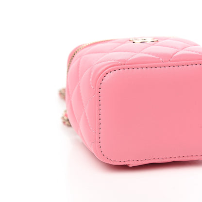 Chanel Lambskin Quilted Mini Vanity Case With Chain Pale Pink 7 of 9