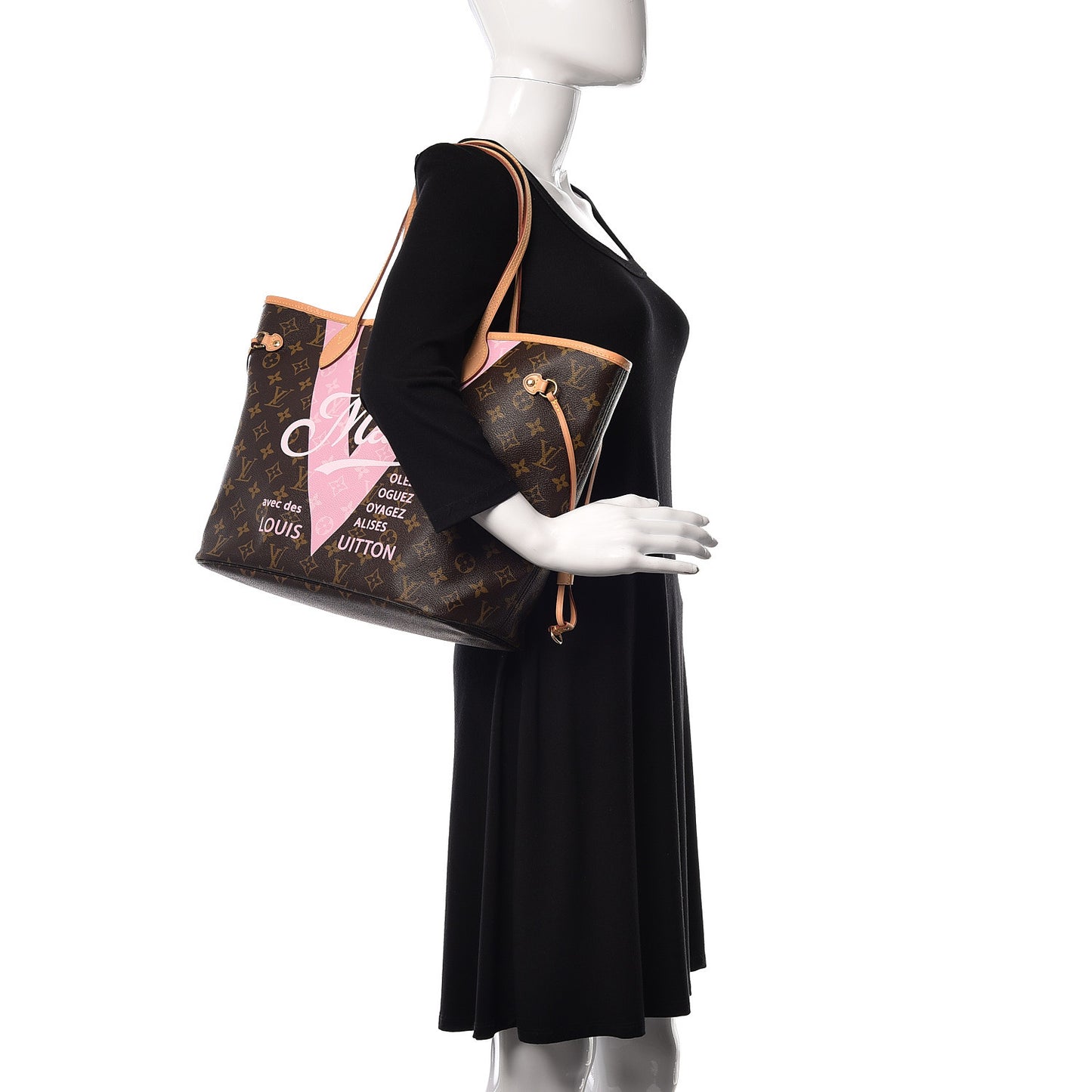 Monogram Maui V Neverfull MM Rose Ballerine