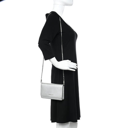Givenchy Metallic Calfskin Pandora Chain Wallet Silver 2 of 13