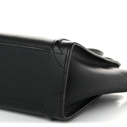 Celine Drummed Calfskin Nano Luggage Black 9 of 11