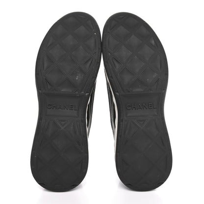 Chanel Velvet Calfskin Mixed Fibers CC Sneakers 39.5  Black 7 of 9