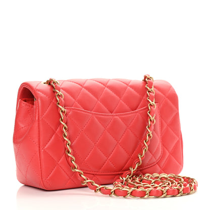 Chanel Lambskin Quilted Mini Rectangular Flap Red 4 of 13