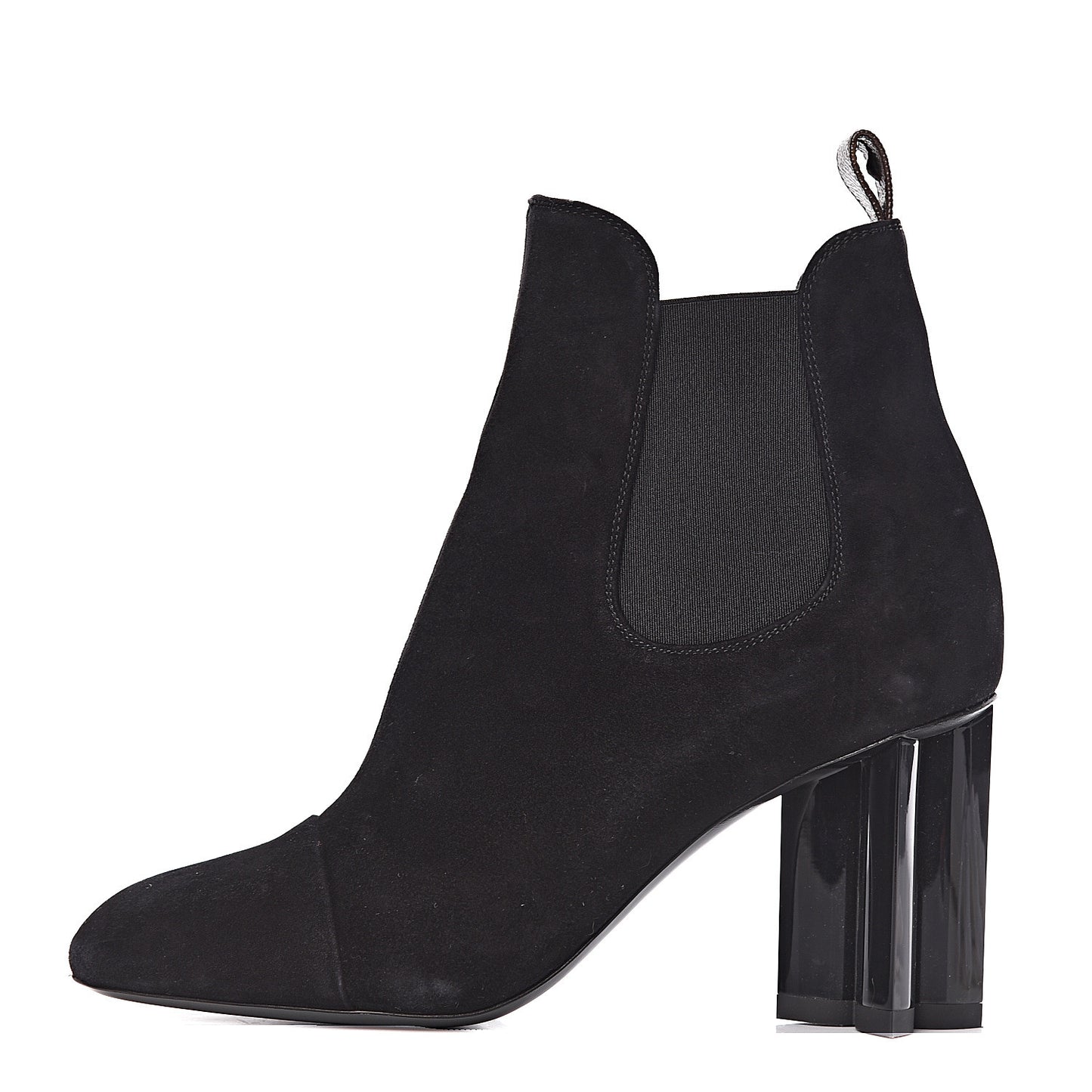 Suede Monogram Uniformes Cap Toe Chelsea 80mm Ankle Boots 37.5 Black
