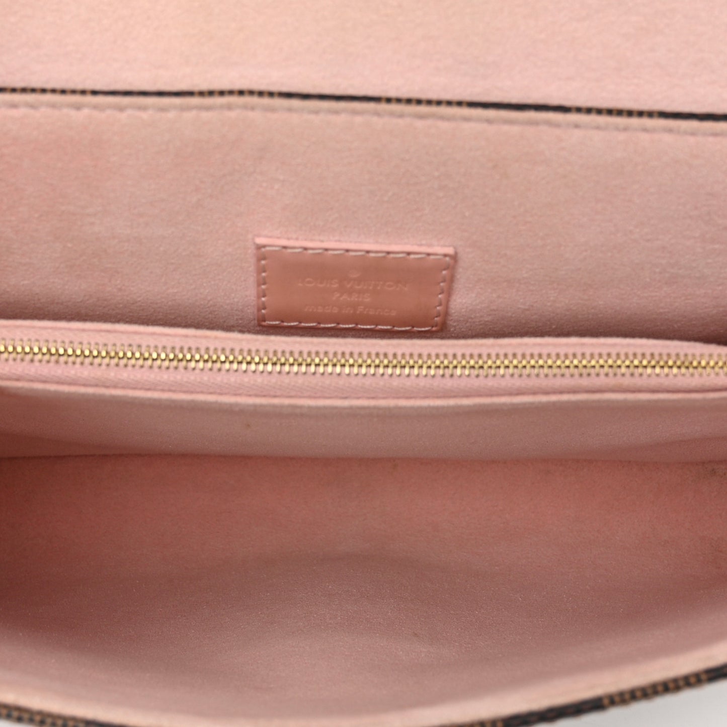 LOUIS VUITTON Damier Ebene Caissa Clutch Rose Ballerine