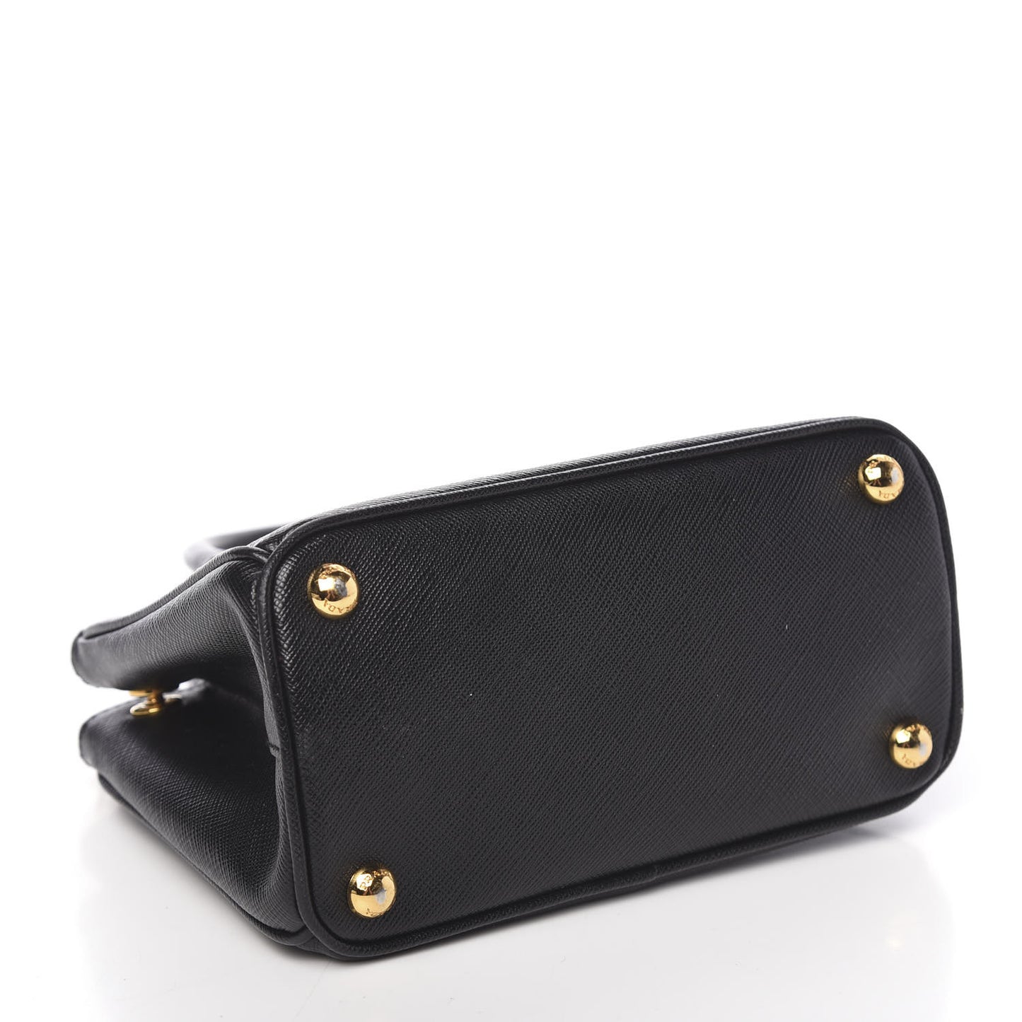 Saffiano Lux Micro Galleria Double Zip Tote Black