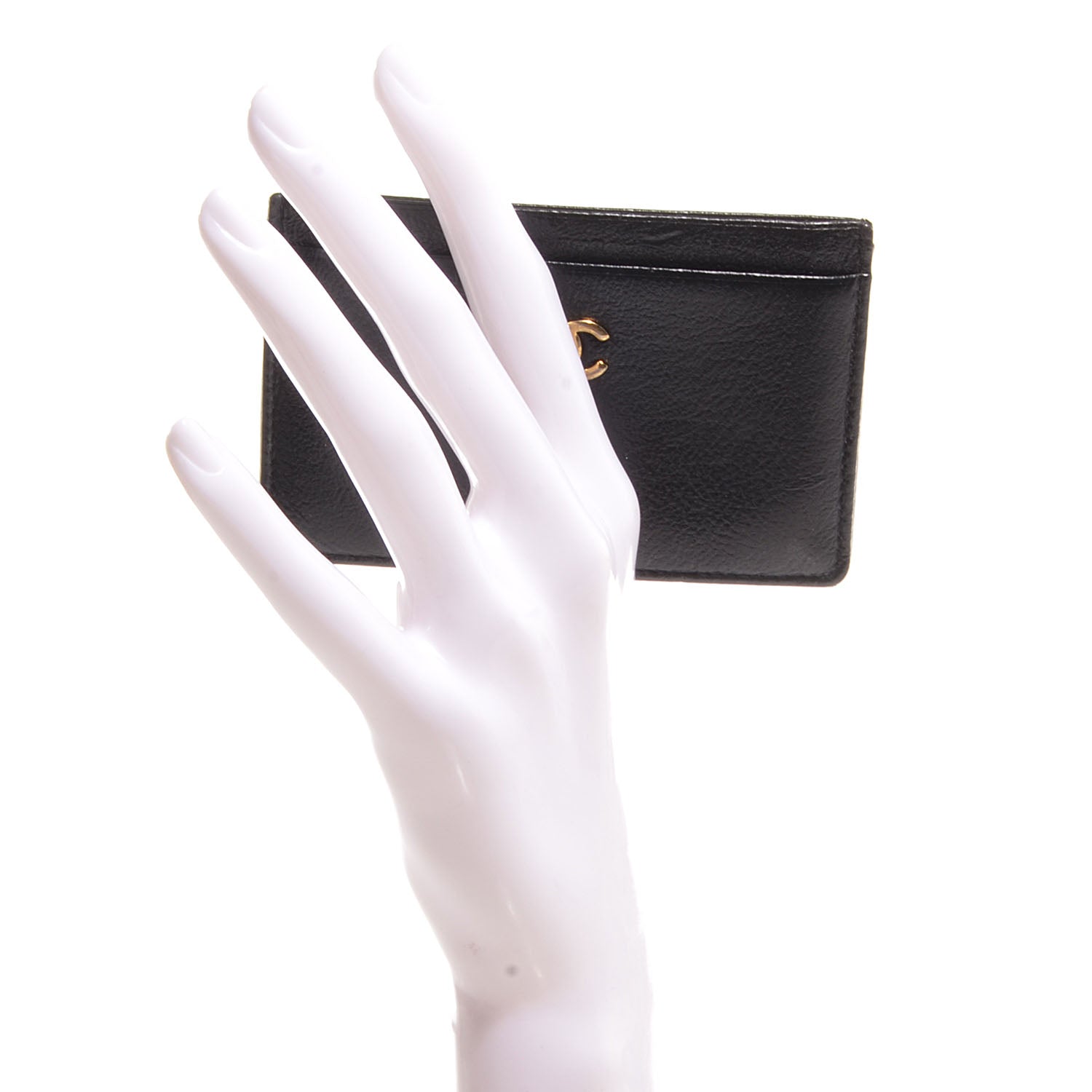 Chanel Leather CC Card Holder Case Black 2 of 8