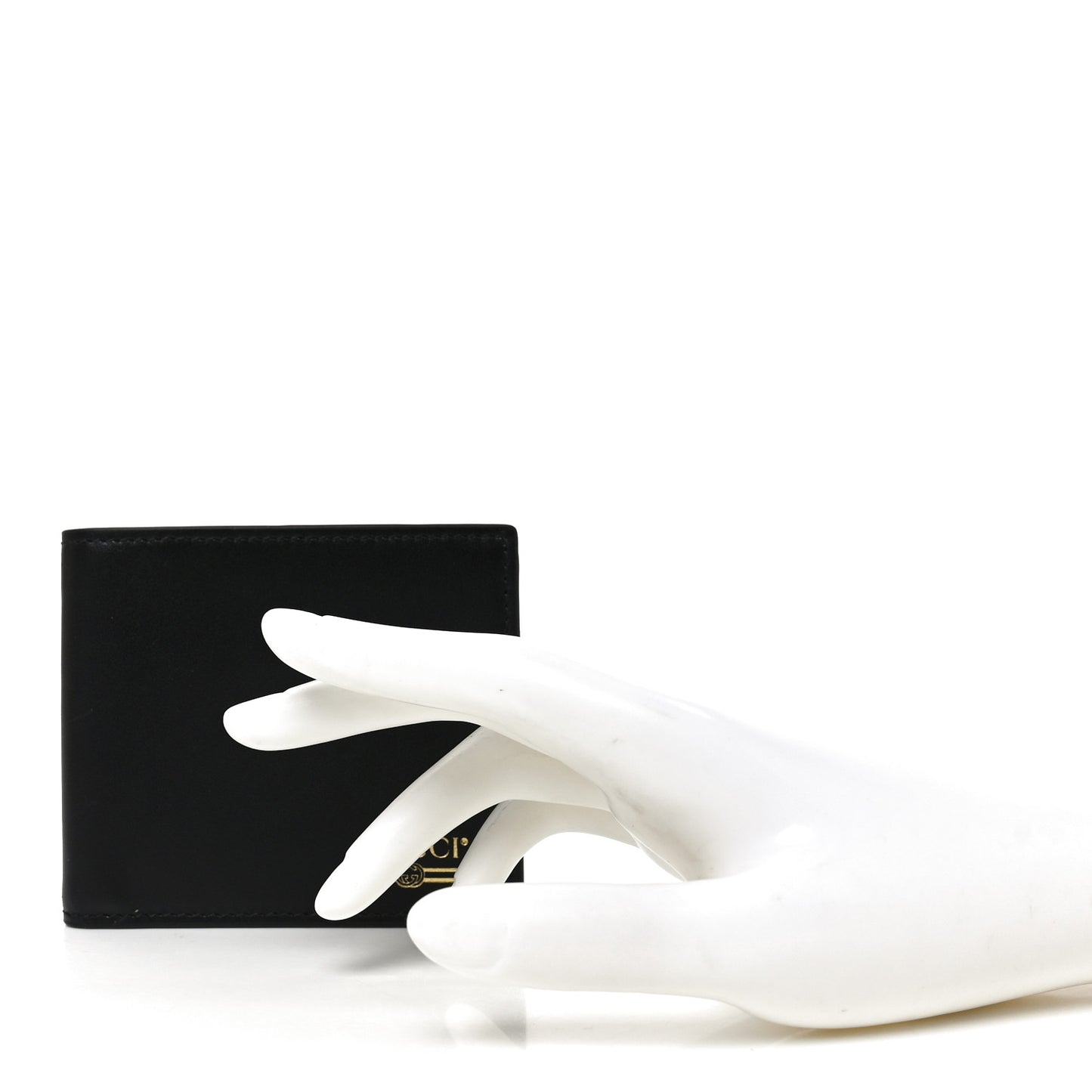 Plutone Calfskin Logo Bi-Fold Wallet Black