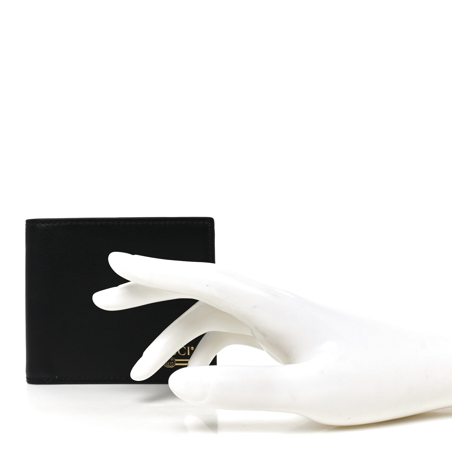 Gucci Plutone Calfskin Logo Bi-Fold Wallet Black 3 of 7