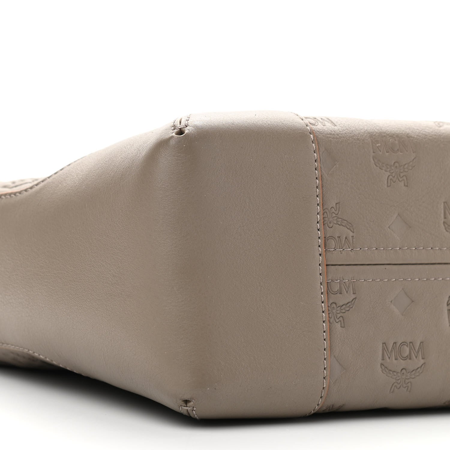 MCM Calfskin Ottomar Monogram Medium Klara Hobo Grey 8 of 10