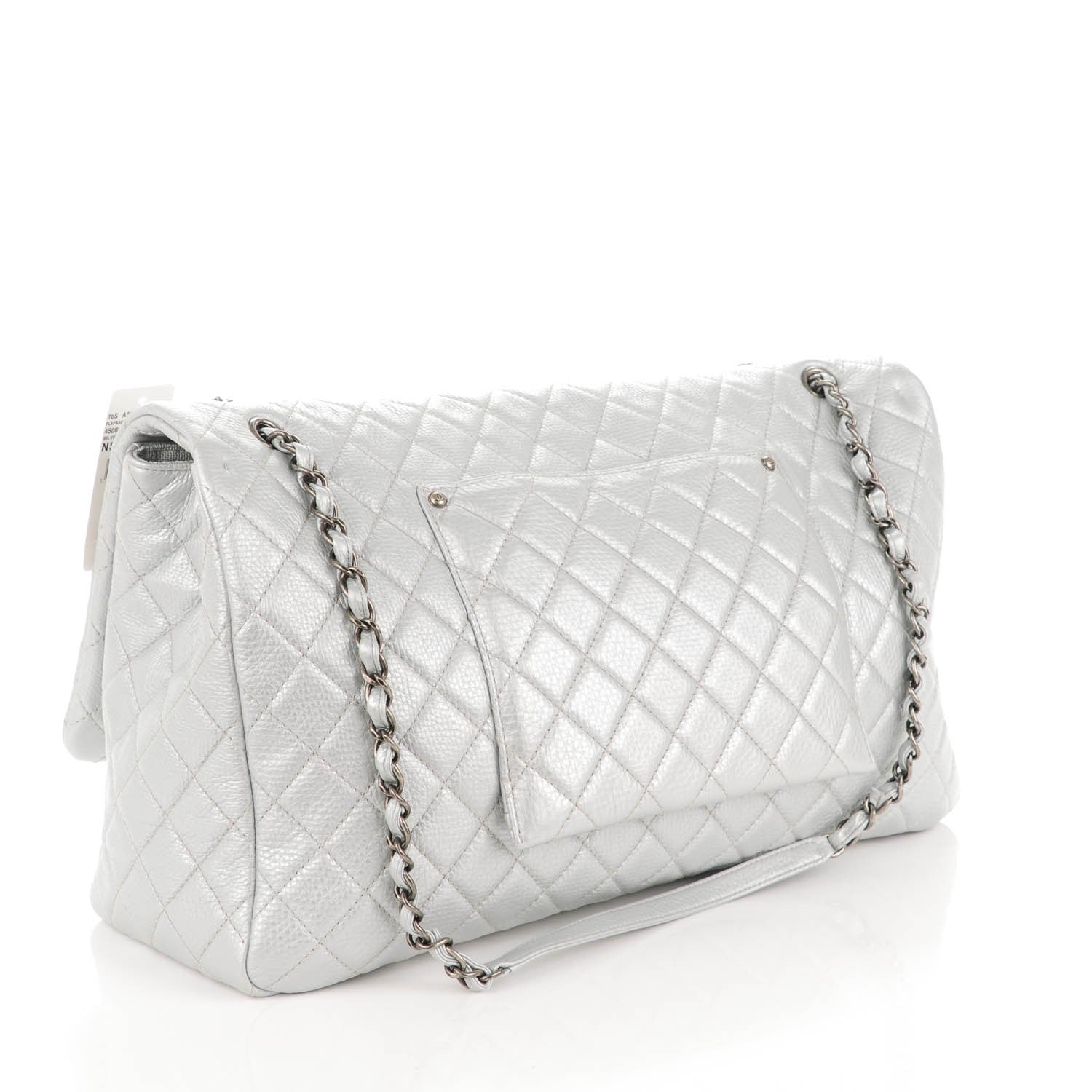 Chanel Calfskin Quilted XXL Travel Flap Bag Silver 3 of 7
