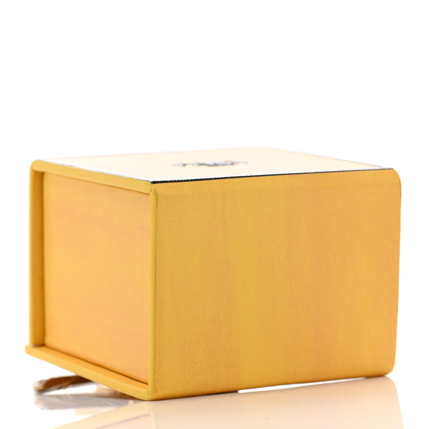 Fendi Vitello Fluffy Logo Box Charm Yellow Box Black 3 of 6