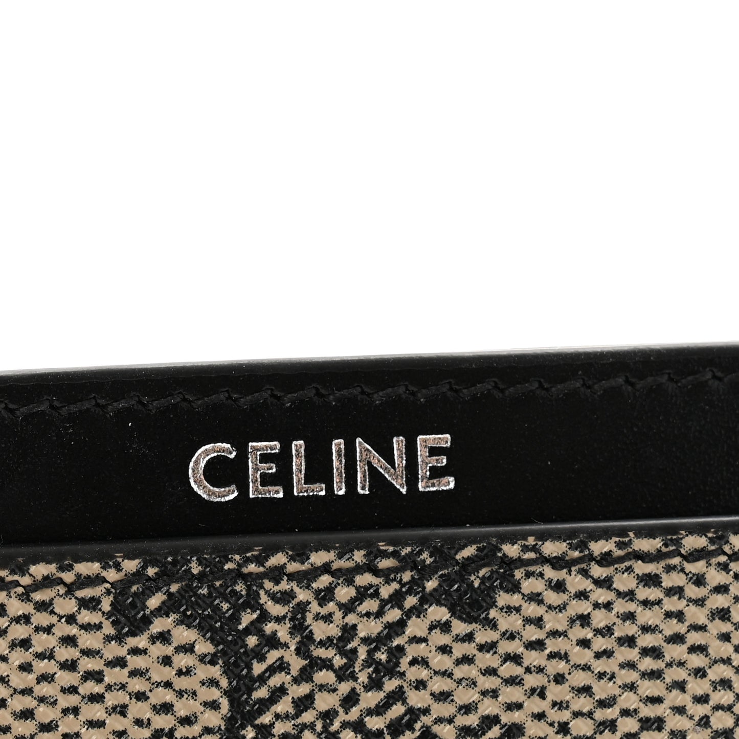 Triomphe Canvas Card Holder Beige Black