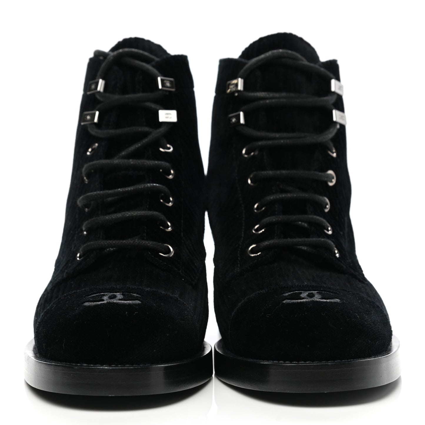 Velvet CC Cap Toe Boots 38 Black