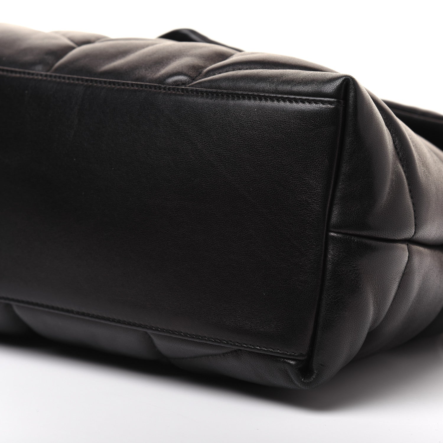Saint Laurent Lambskin Quilted Medium Loulou Puffer Monogram Chain Satchel Black 7 of 23