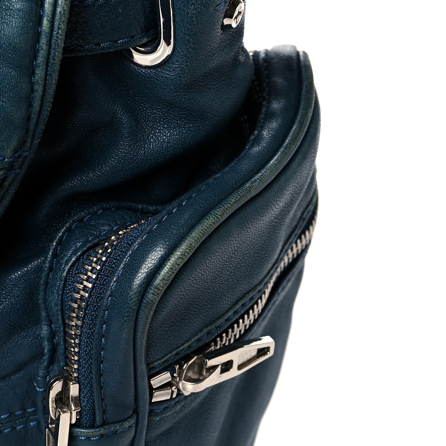 Lambskin Mini Marti Backpack Petrol Rhodium Hardware
