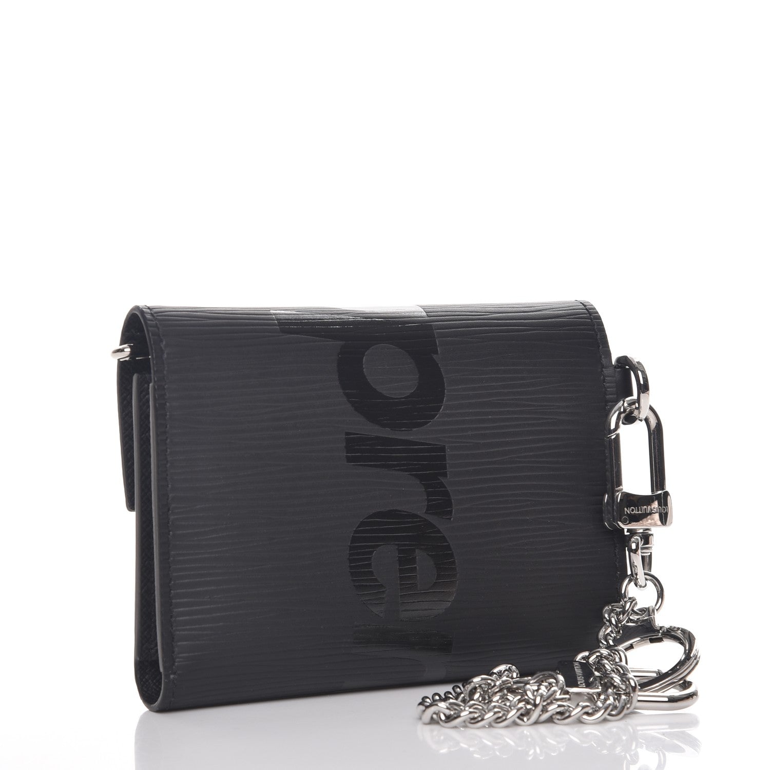 Louis Vuitton X SUPREME Epi Chain Wallet Black 4 of 10
