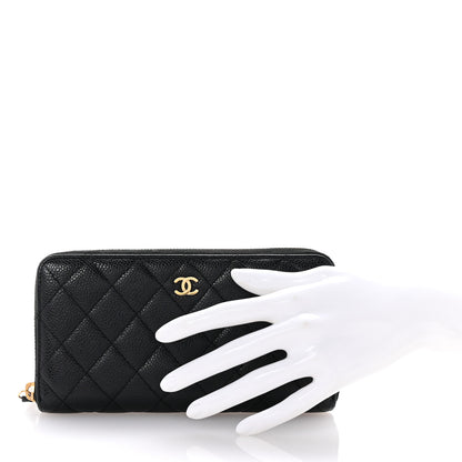 Chanel Caviar Quilted Large Gusset Zip Around Wallet Black 2 of 8