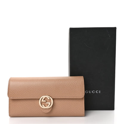 Gucci Dollar Calfskin Interlocking G Continental Wallet Camelia 7 of 7
