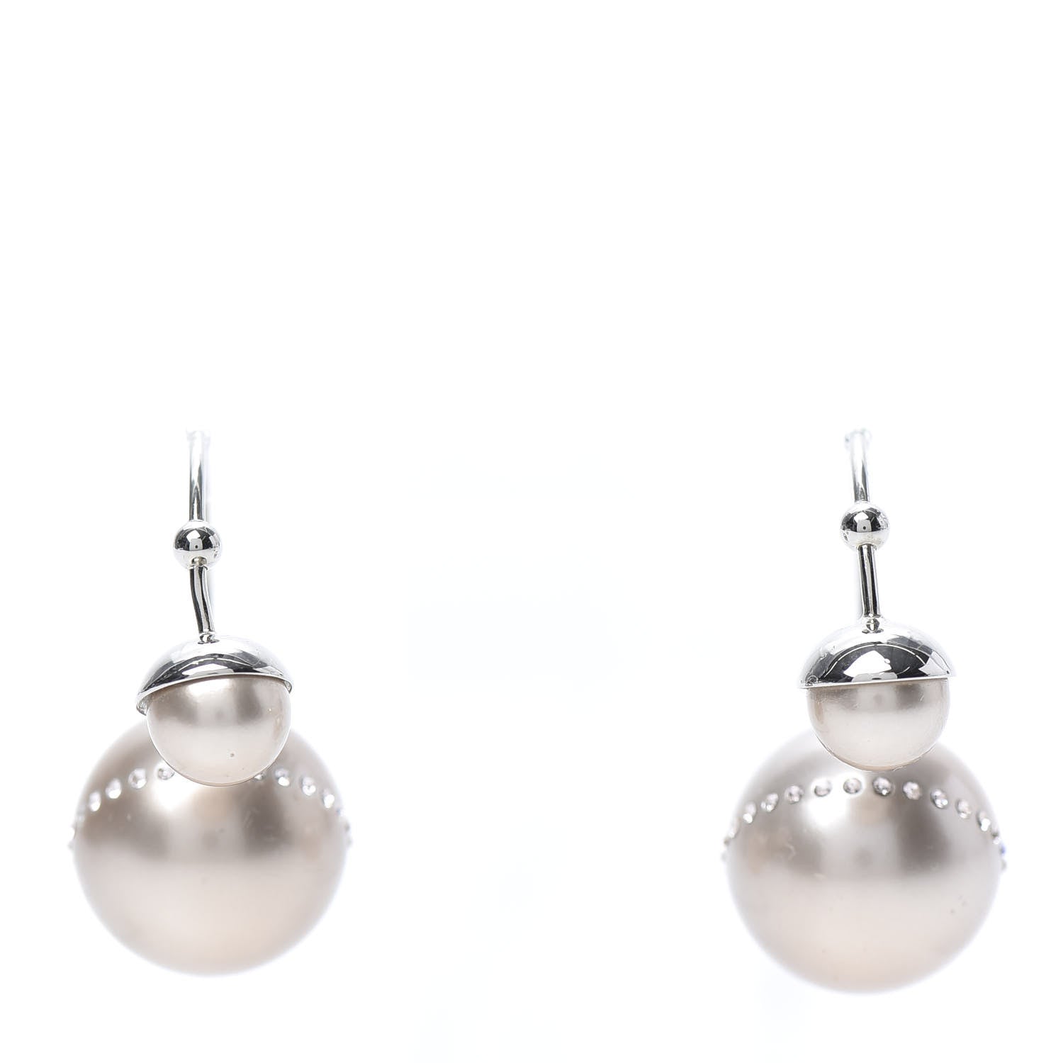 Christian Dior Crystal Mise En Dior Tribal Drop Earrings White 1 of 5