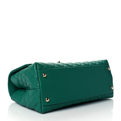 Chanel Caviar Quilted Small Coco Handle Flap Green 4 of 11