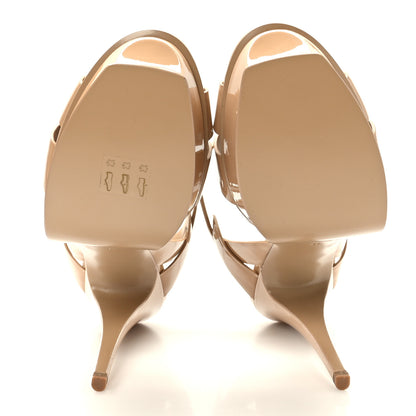Saint Laurent Patent Tribute 105 Platform Sandals 41 Nude Powder 5 of 9