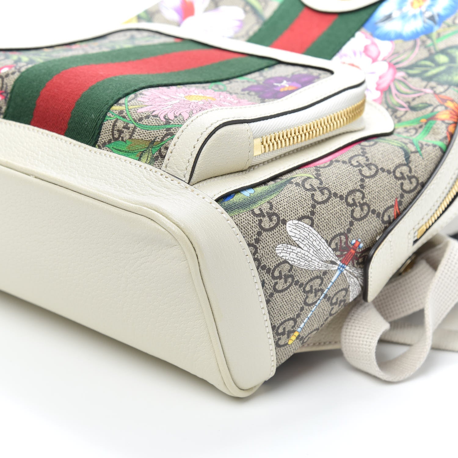 Gucci GG Supreme Monogram Flora Web Small Ophidia Day Backpack White 9 of 9