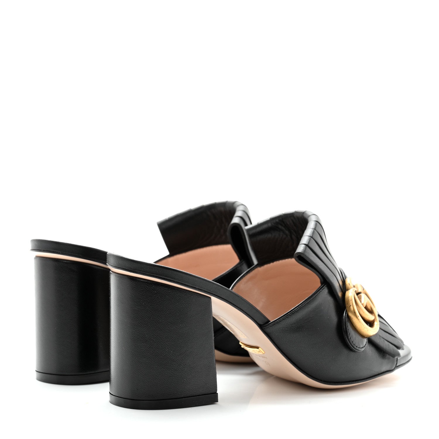 Gucci Malaga Kid GG Marmont Fringe 75mm Slide Sandals 37 Black 4 of 8