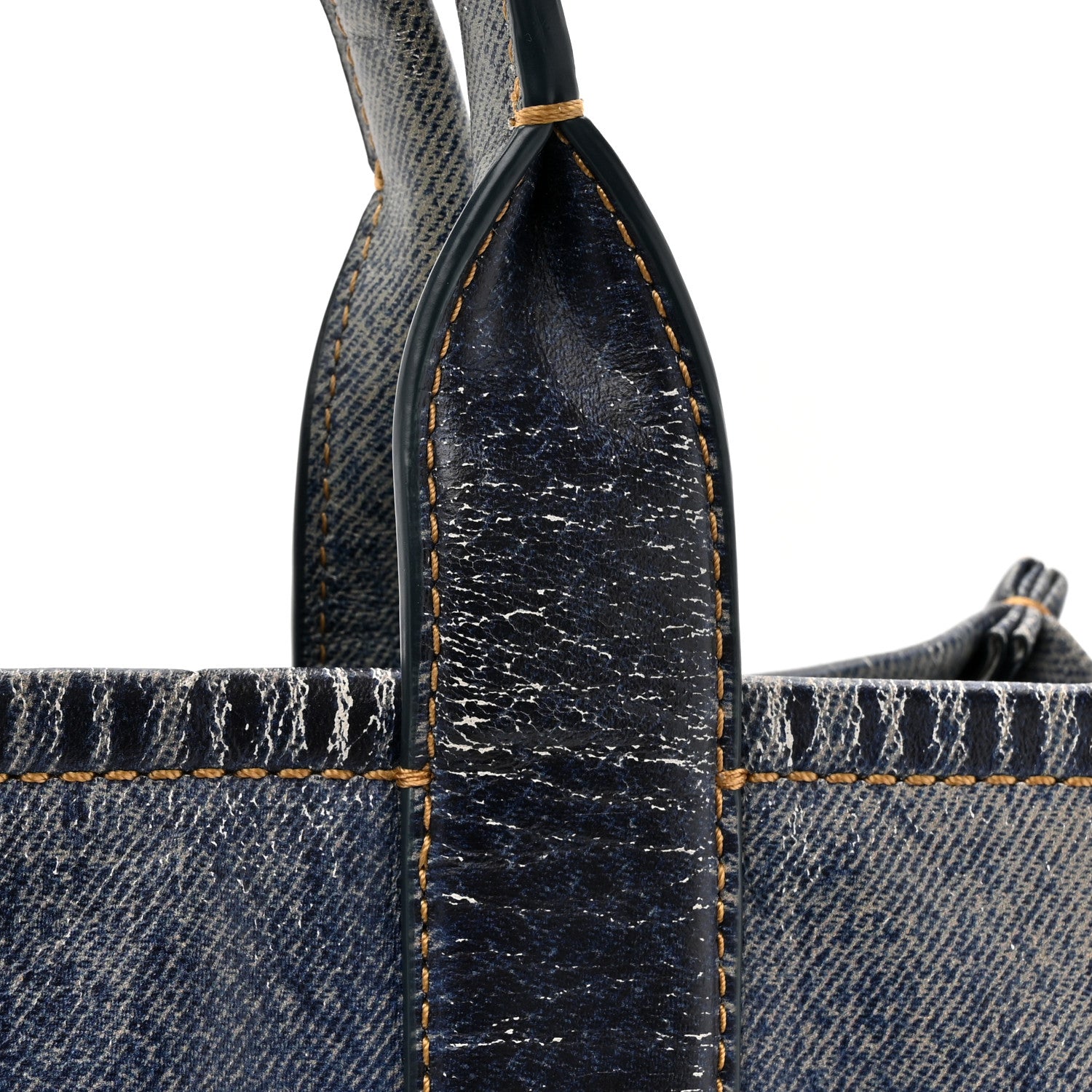 Marc Jacobs Denim Printed Calfskin Medium Tote Bag Blue 16 of 21