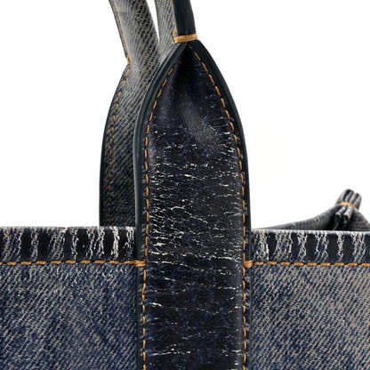 Marc Jacobs Denim Printed Calfskin Medium Tote Bag Blue 16 of 21