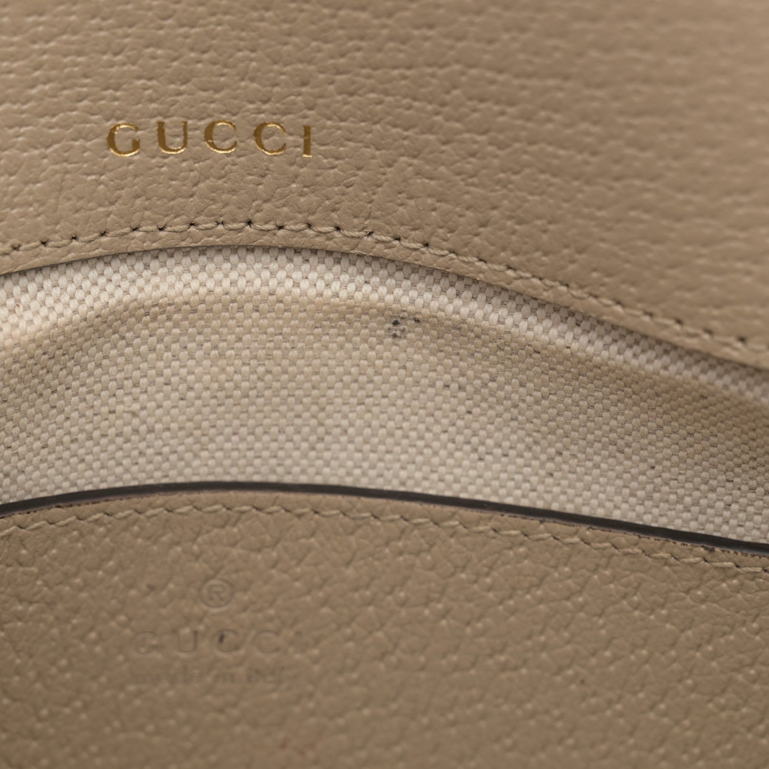 Gucci GG Supreme Monogram Textured Dollar Calfskin Web Mini Horsebit 1955 Shoulder Bag Beige Mystic White Oatmeal 7 of 19