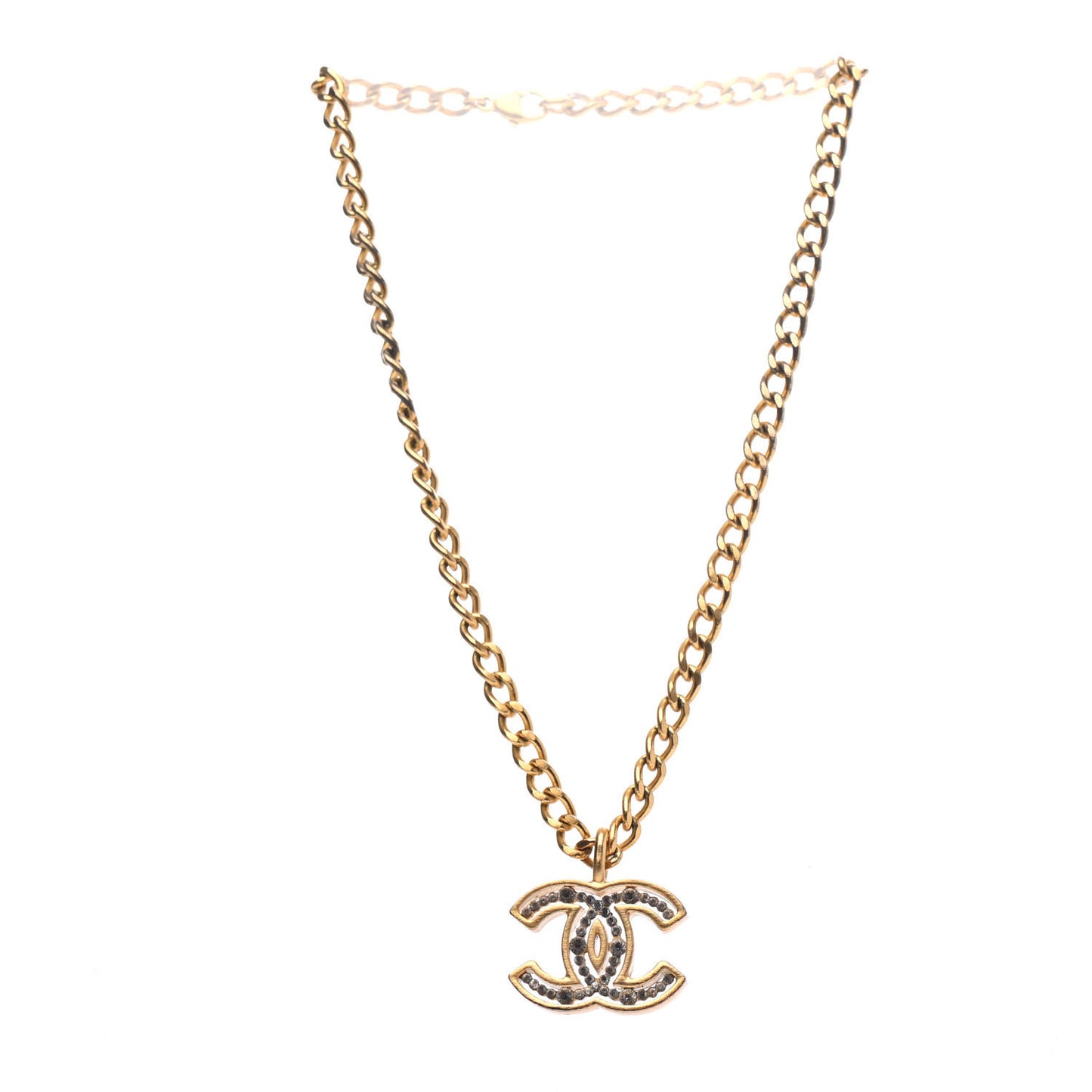 Crystal CC Necklace Gold