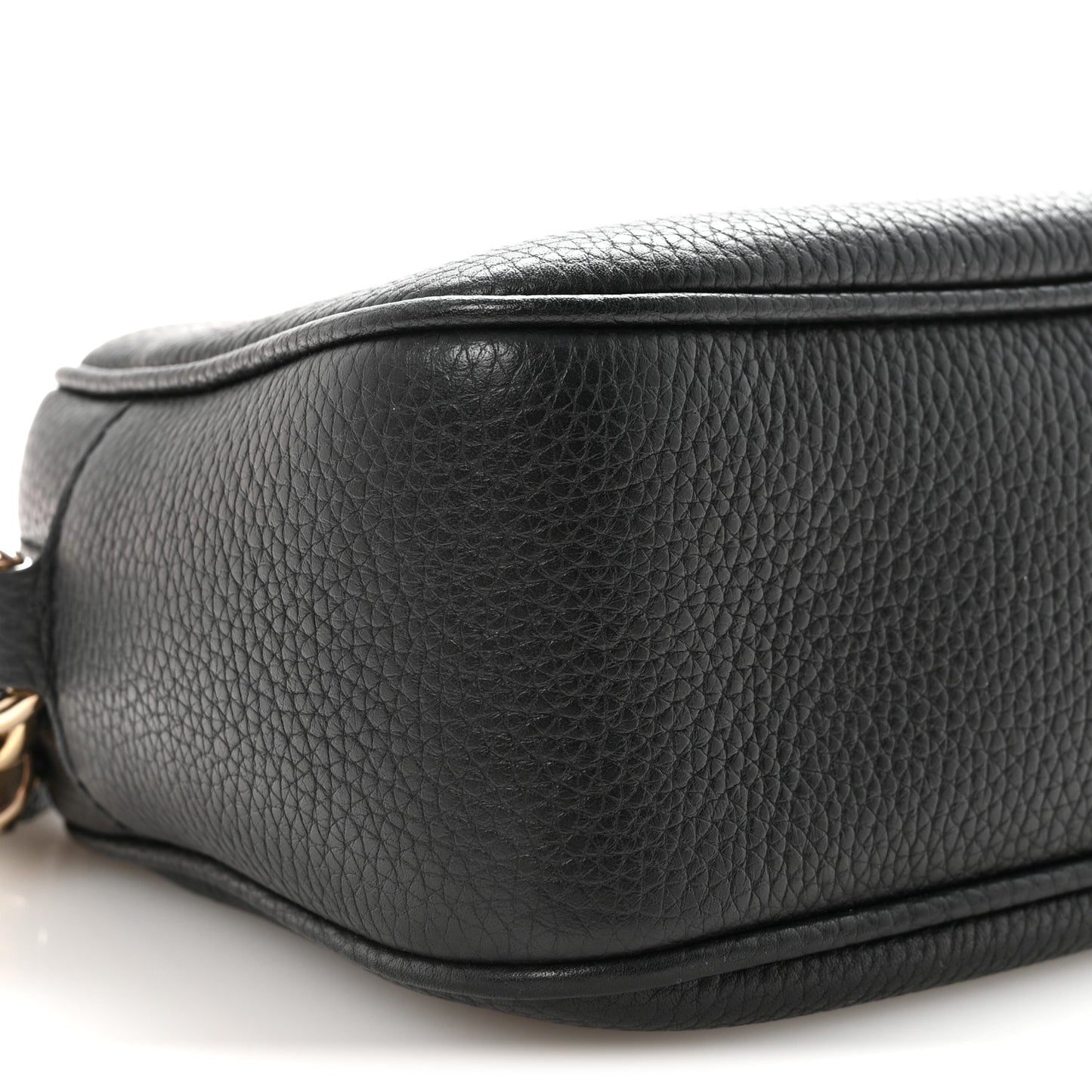 Pebbled Calfskin Small Soho Disco Bag Black