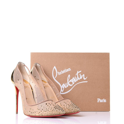 Christian Louboutin Rete Specchio Crystal Strass Follies 100 Pumps 39.5 Gold 10 of 10