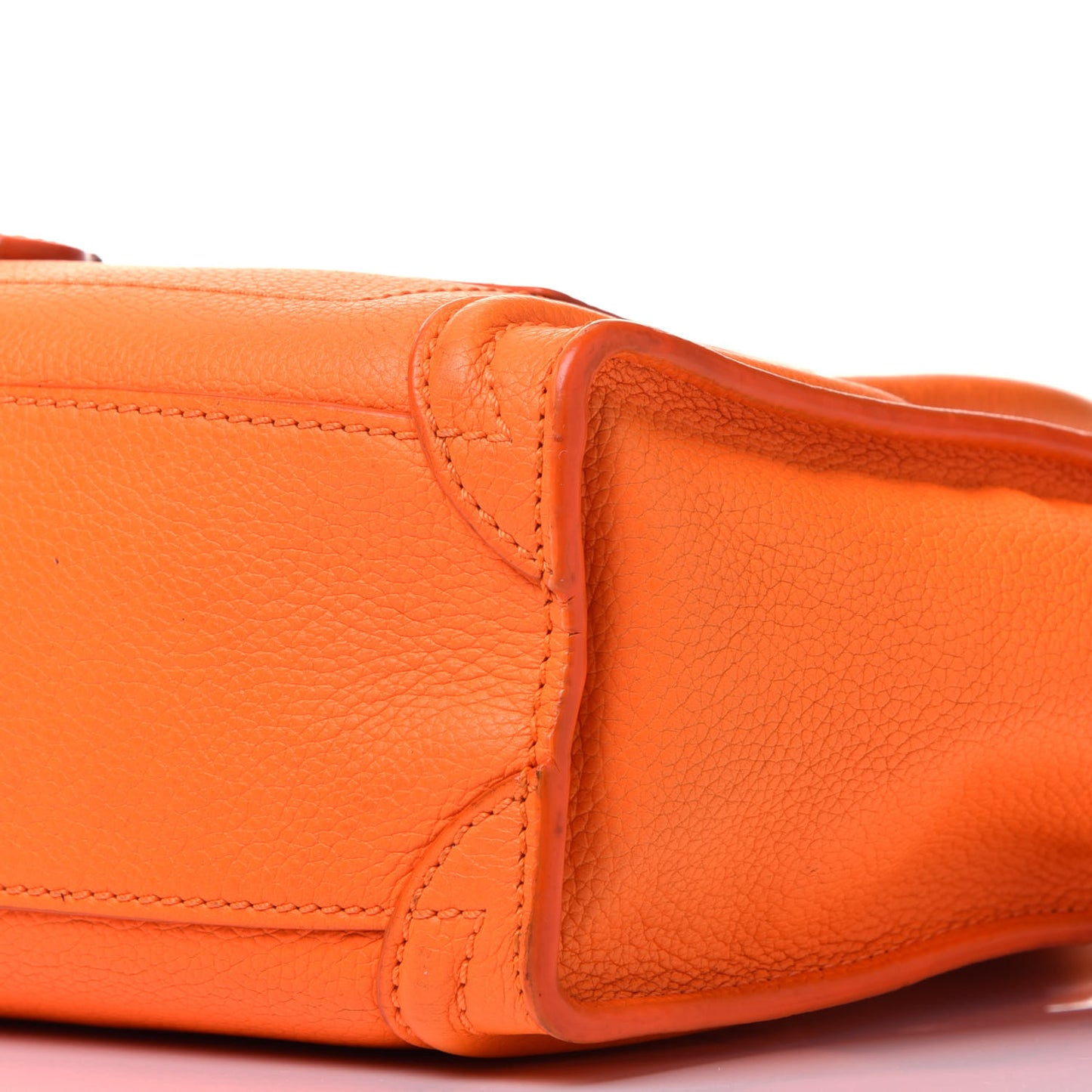 Drummed Calfskin Nano Luggage Bright Orange