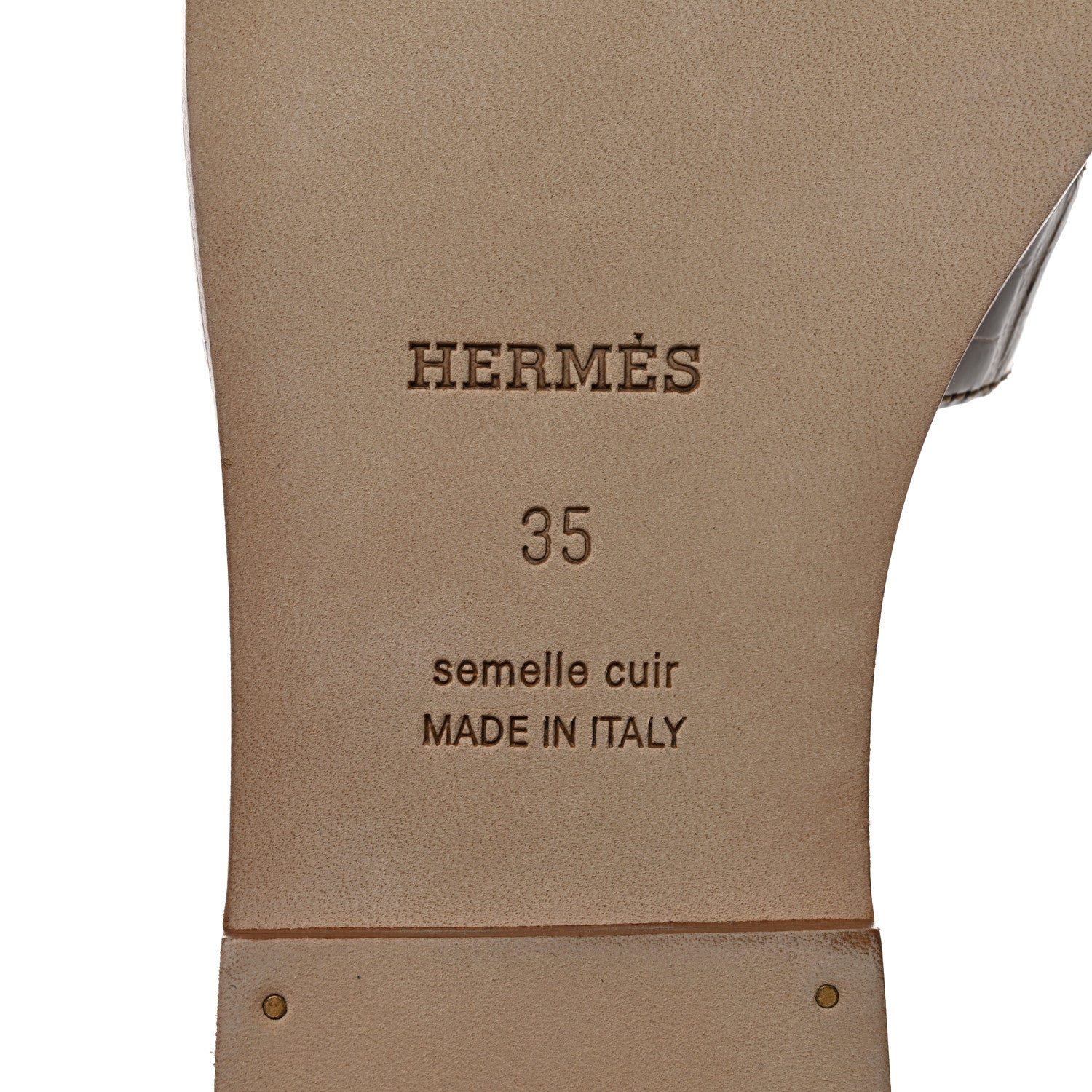 Hermes Shiny Alligator Oran Sandals 35 Ficelle 8 of 9