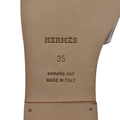 Hermes Shiny Alligator Oran Sandals 35 Ficelle 8 of 9