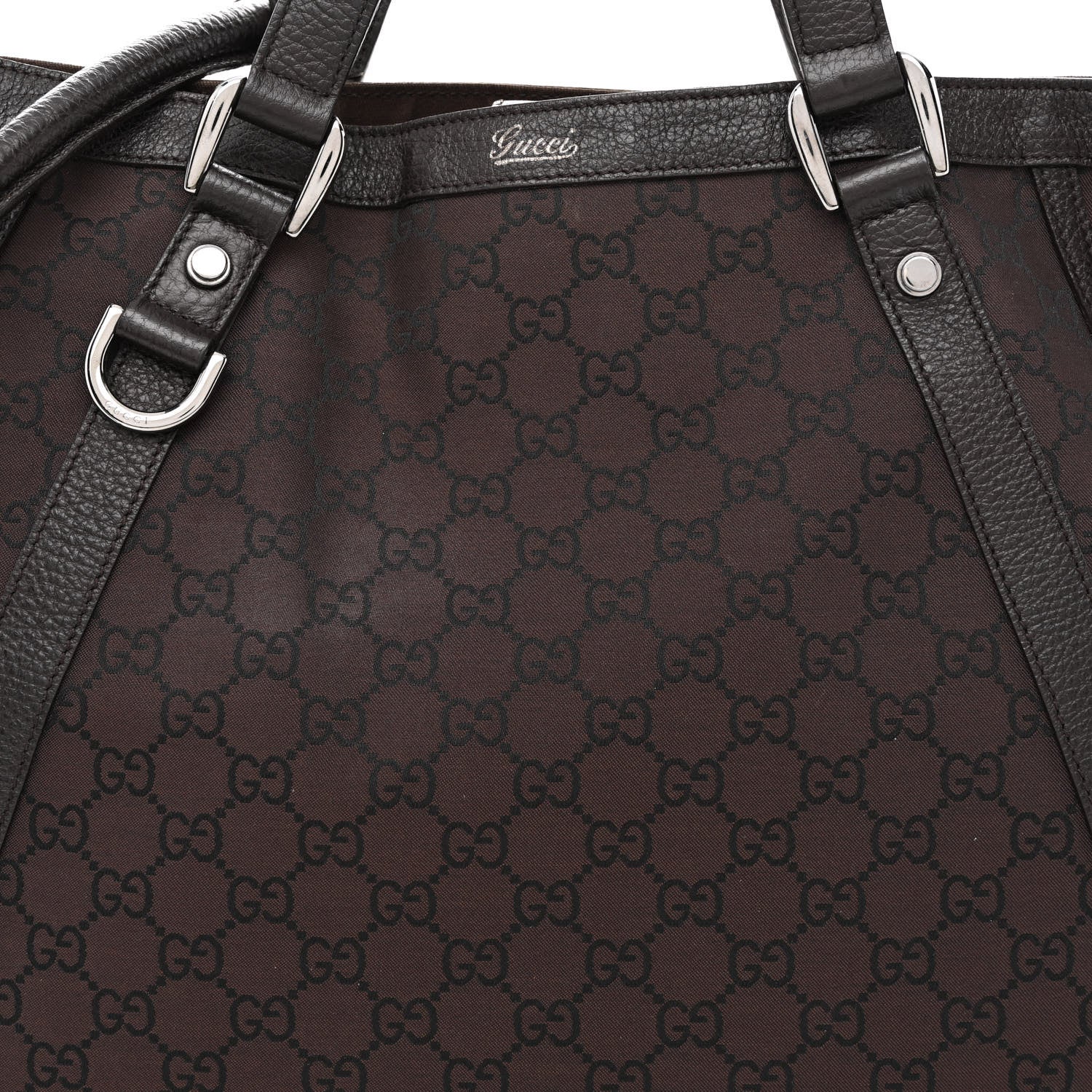 Gucci Monogram Medium Abbey Convertible Tote Dark Brown 8 of 14