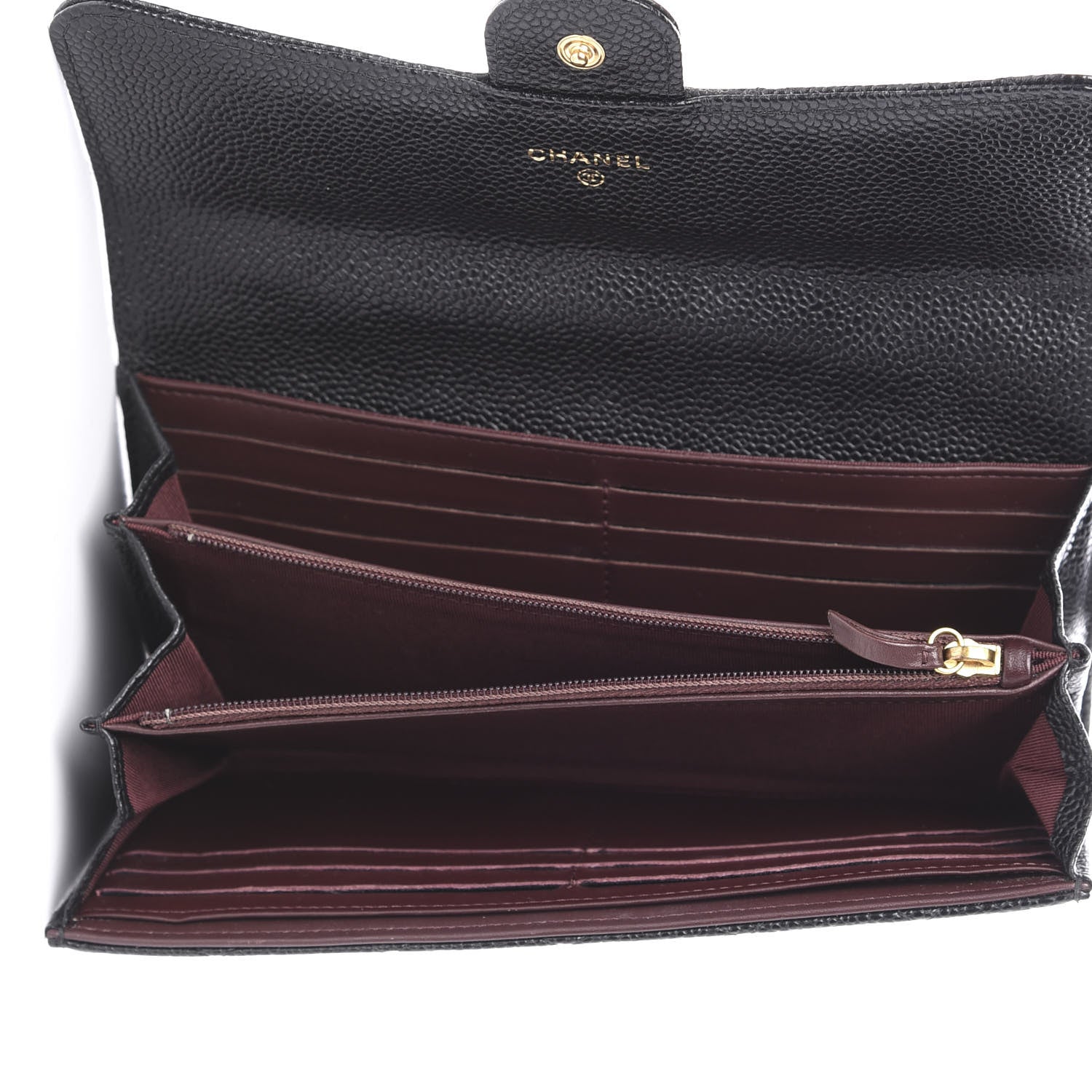 Chanel Caviar Quilted Large Flap Gusset Wallet Black 5 of 9