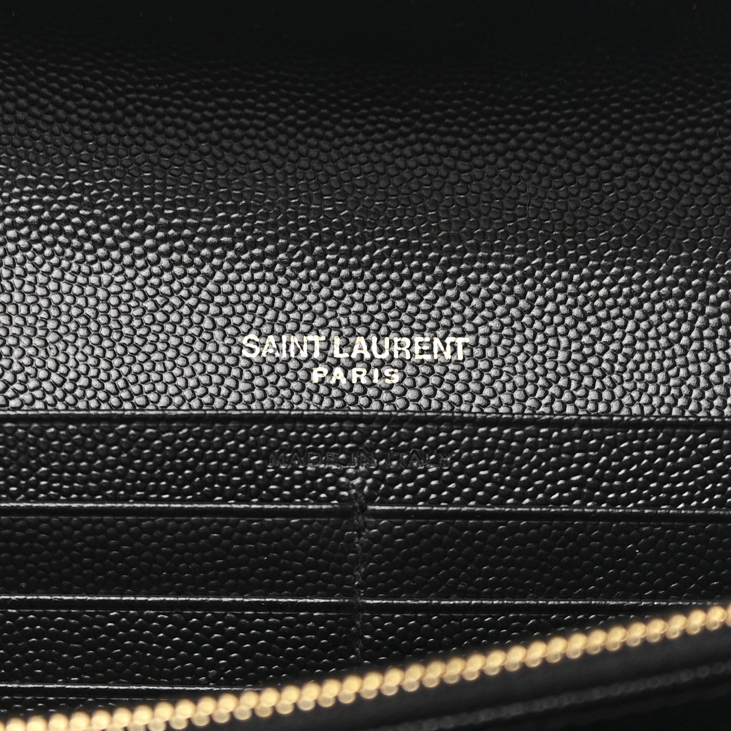 Saint Laurent Grain De Poudre Matelasse Chevron Monogram Flap Wallet Black 7 of 10