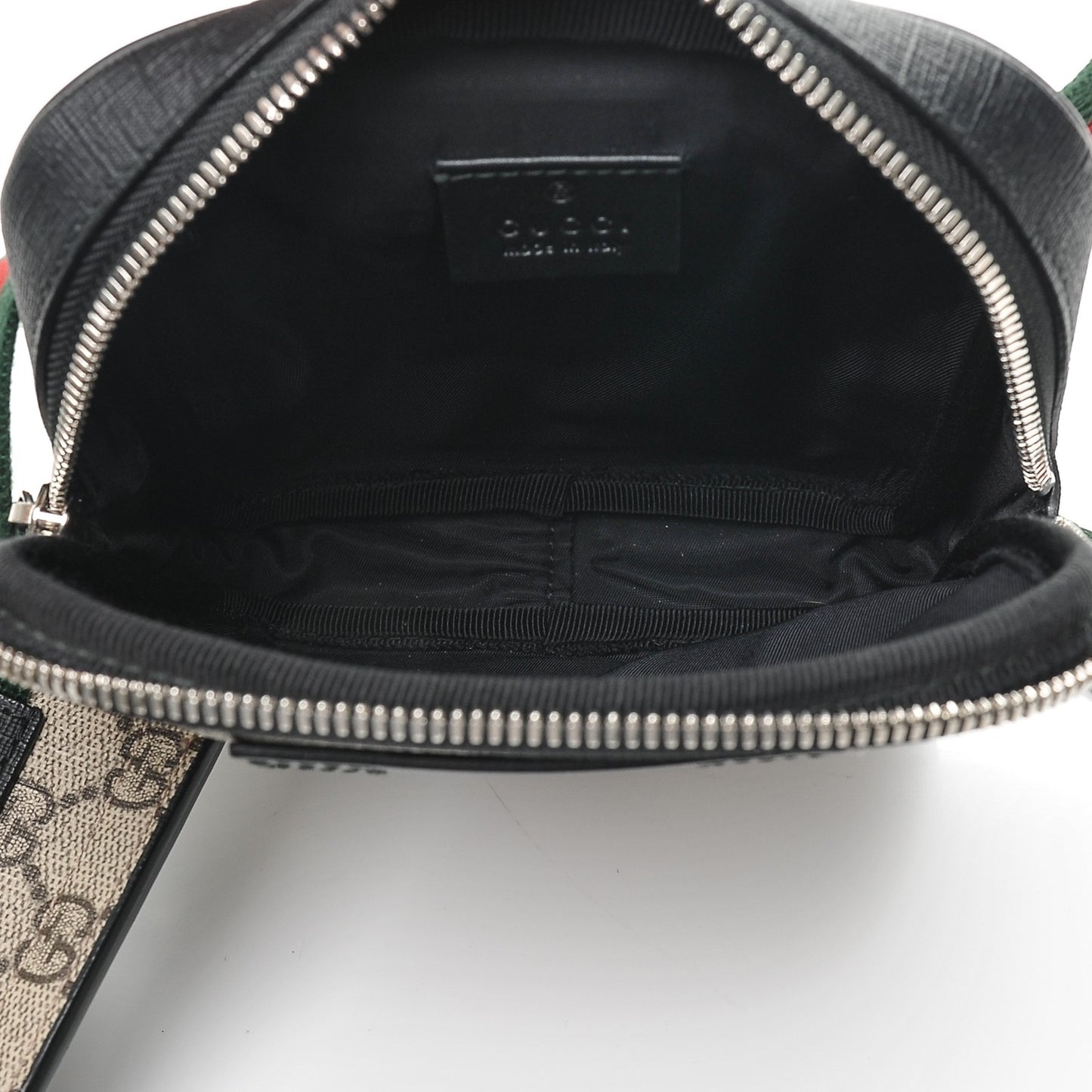 GG Supreme Monogram Web Belt Bag Black