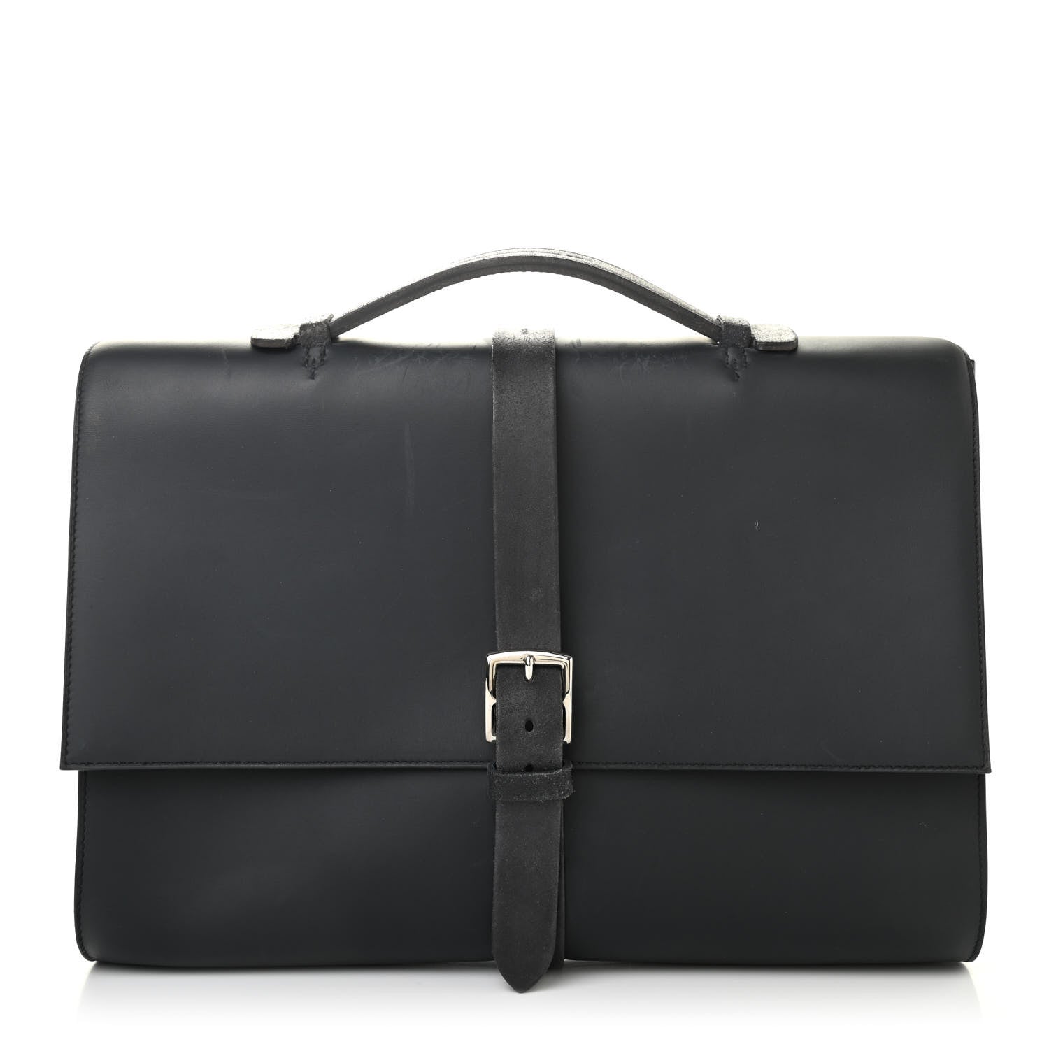 Hermes Sombrero Hunter Cowhide Etriviere II Meeting 38 Briefcase Black 1 of 20
