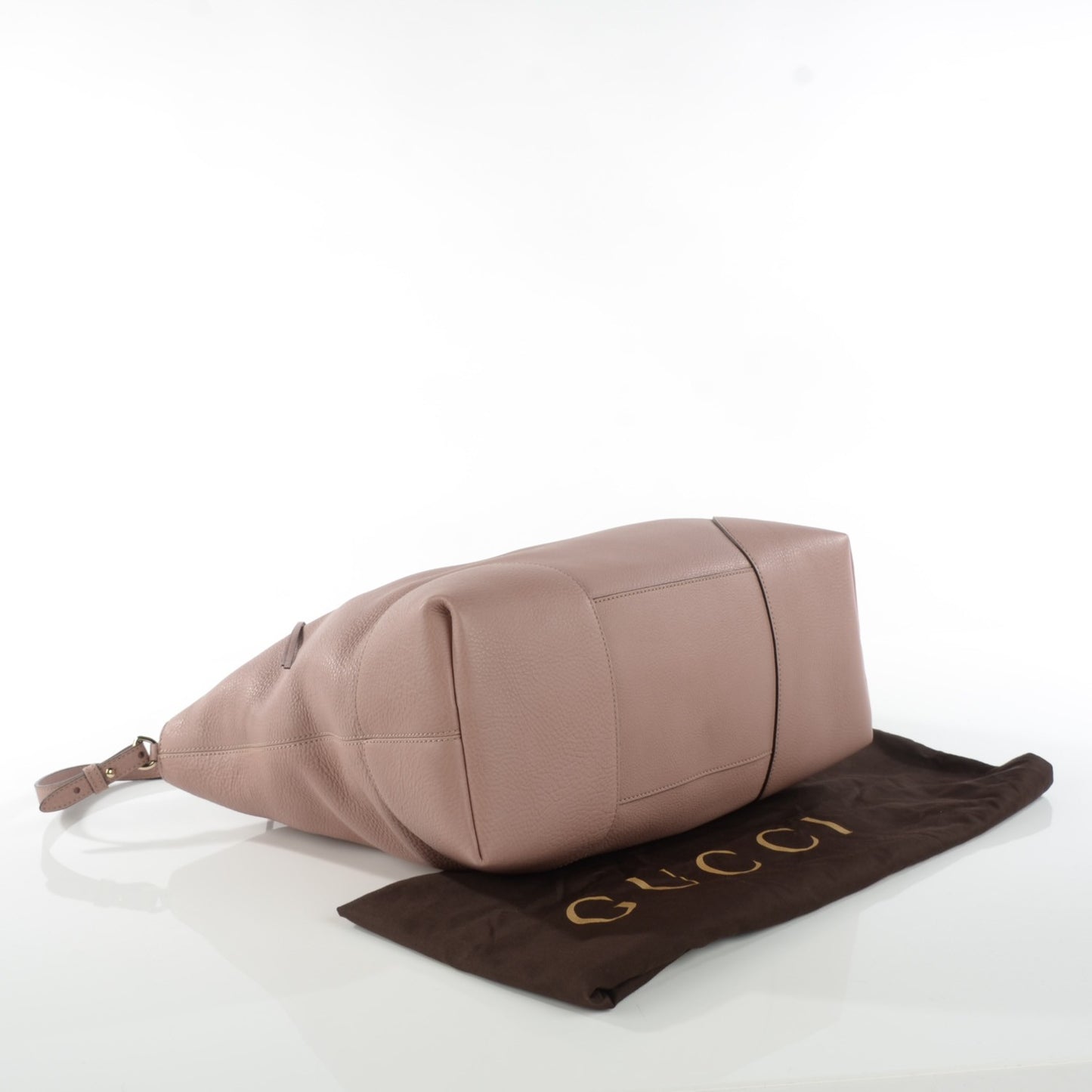 Pebbled Calfskin Large Bree Foldover Tote Pink